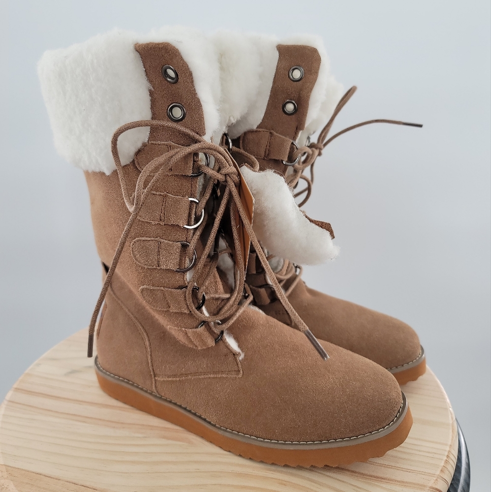 New EMU Ridge Australia Grace Shearling Boots - Womens Size 7 - Light Brown